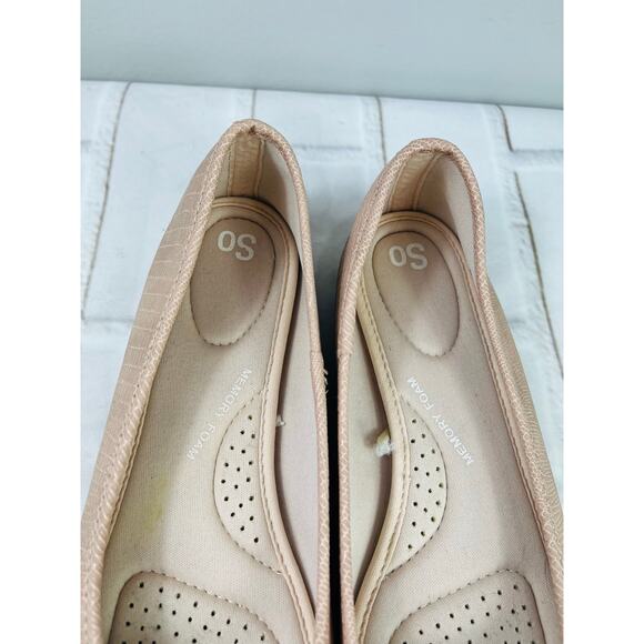 NWT SO tan blush pink ballet flats size 9 - Picture 3 of 7